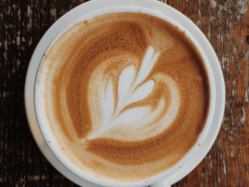 A flat white coffee