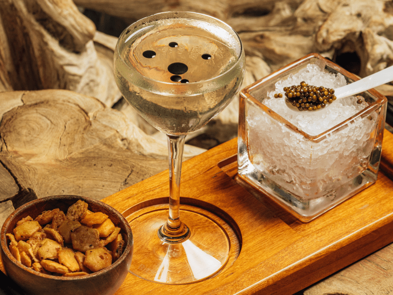 martini and caviar