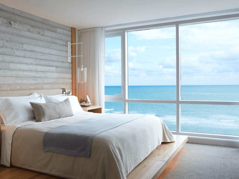 Hotel room with ocean view