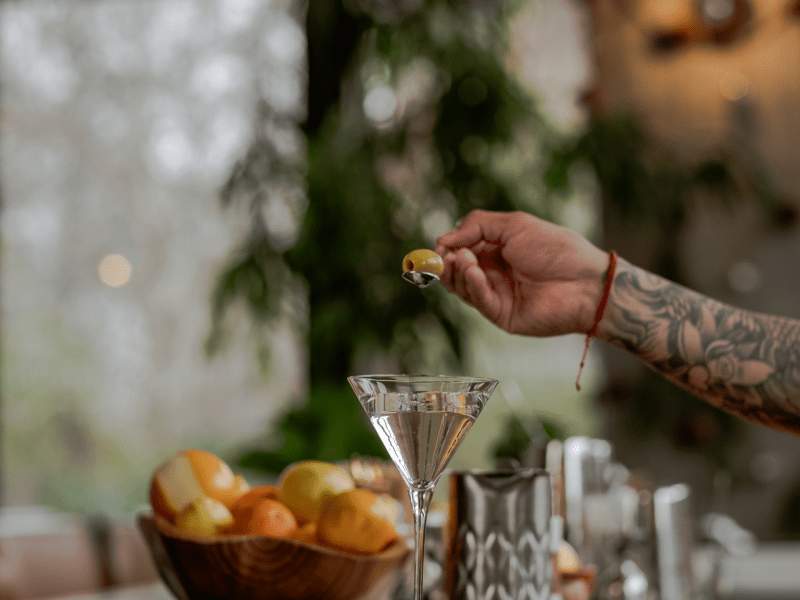 preparação de cocktails