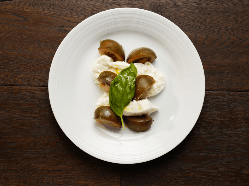 Plate of Burrata alla Caprese