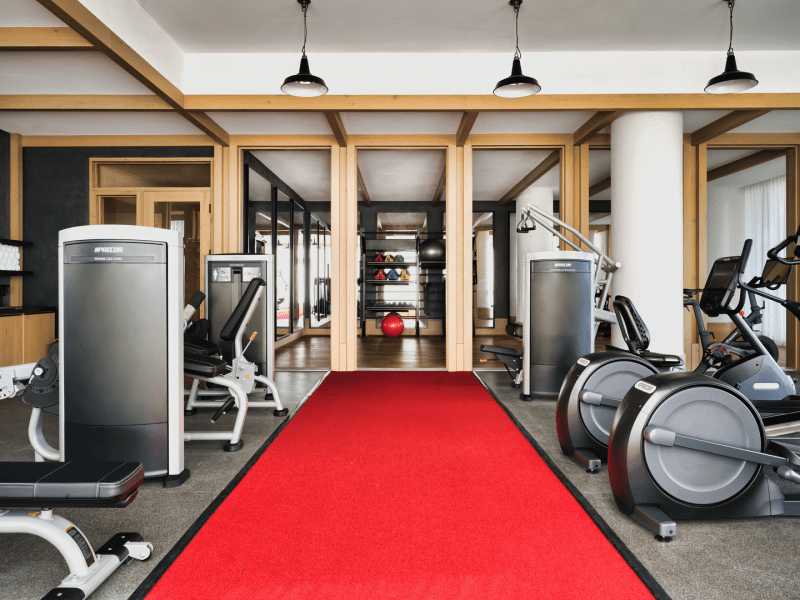 Red carpet in a gym