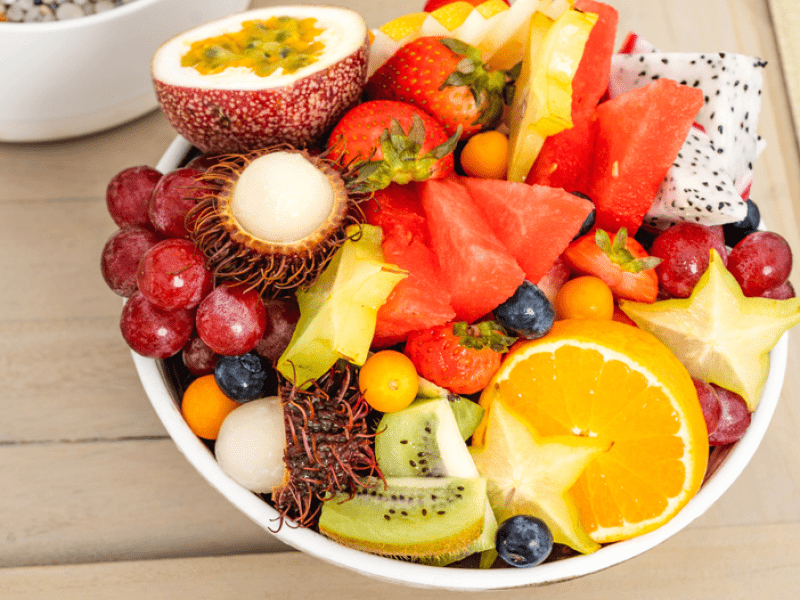 Bowl of assorted fruit