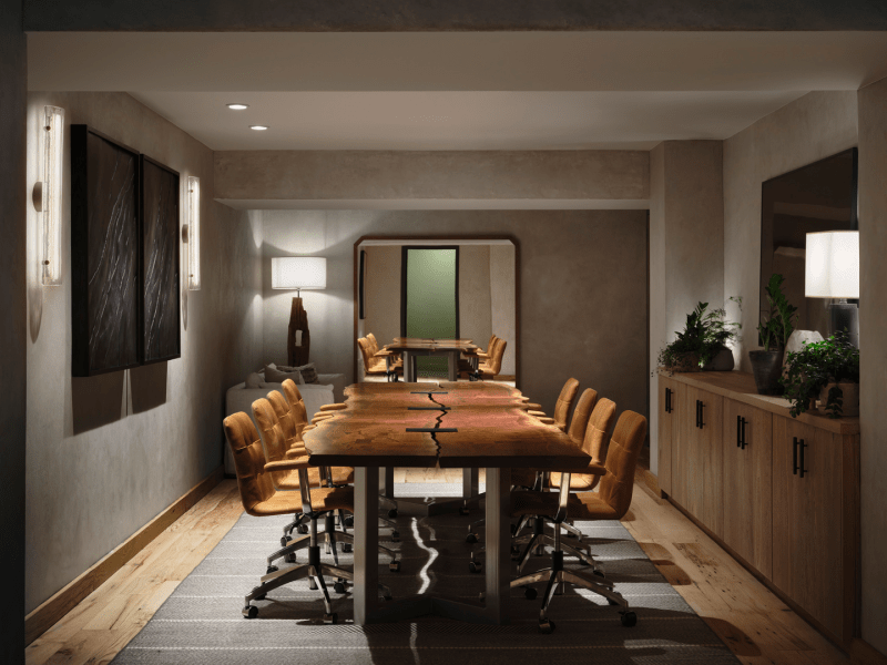 Acacia live edge boardroom desk