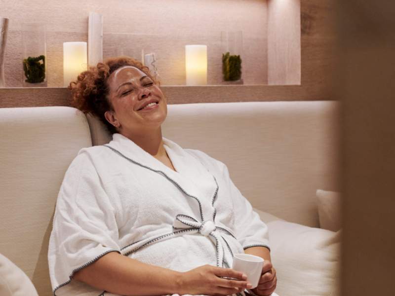 Woman relaxing at Bamford spa