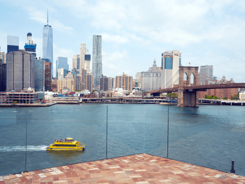 view of the Manhattan skyline from 1 Hotel Brooklyn Bridge