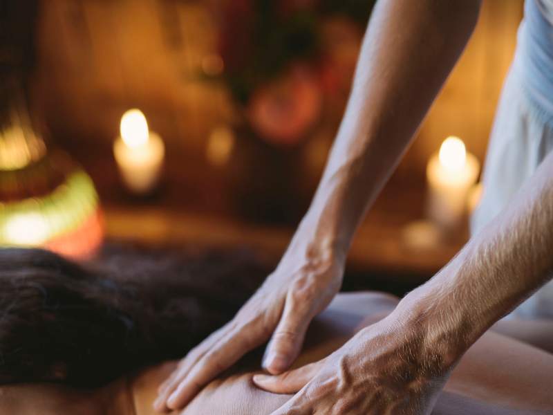 Person receiving a massage