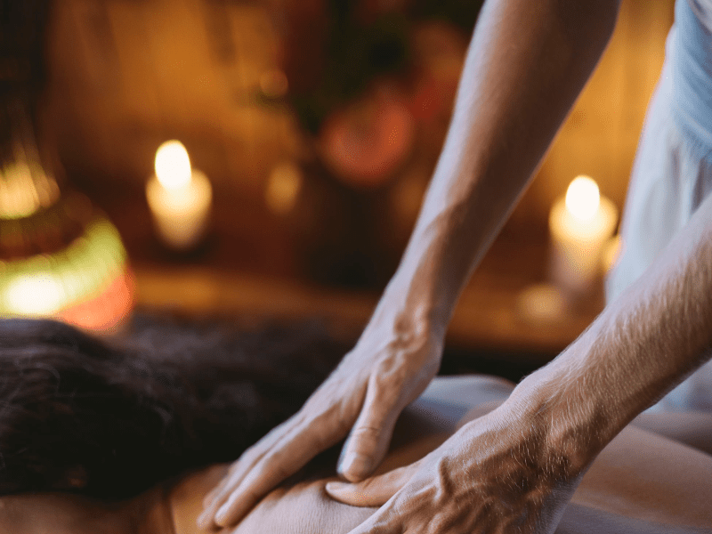 Person receiving a massage