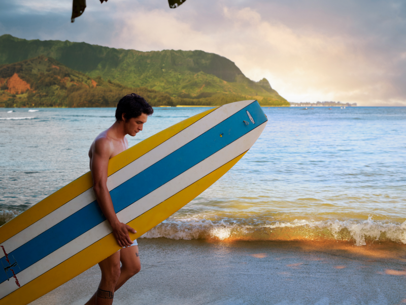 Man with surfboard