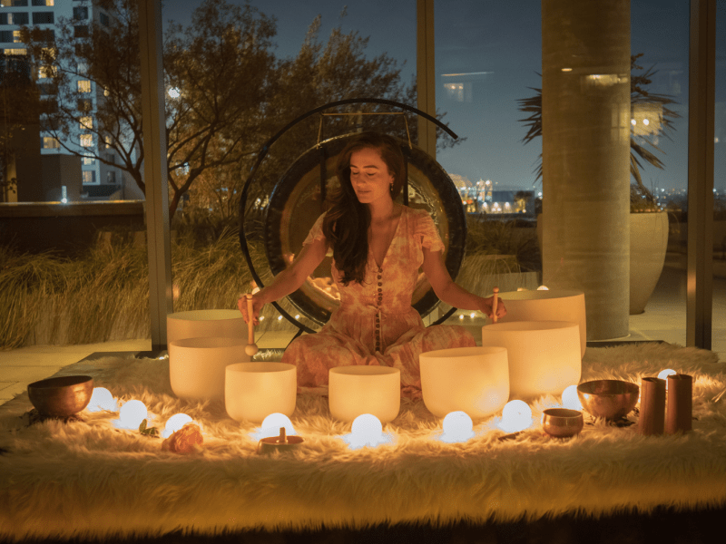 Woman leading a holistic ceremony 