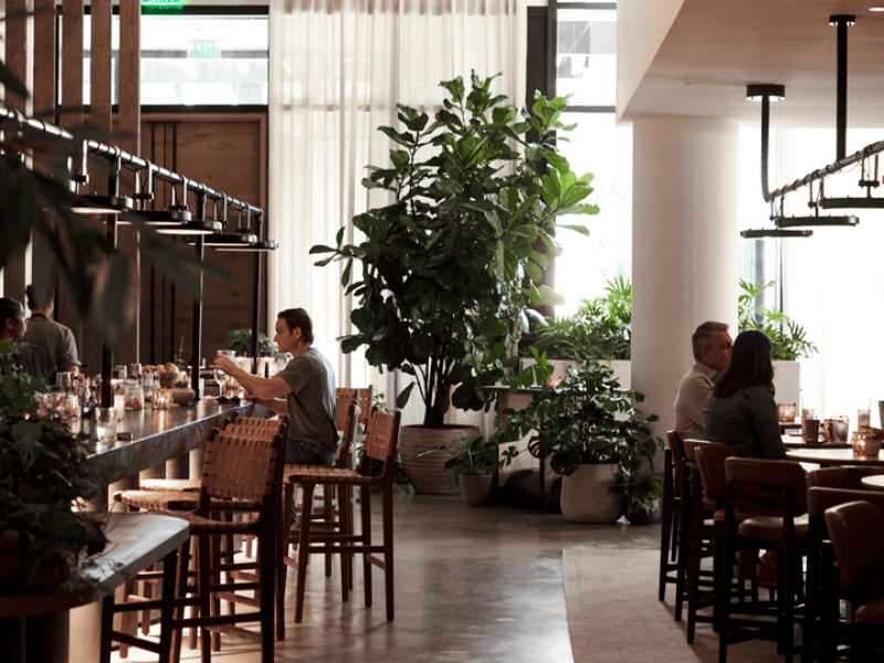 People sitting at the restaurant 