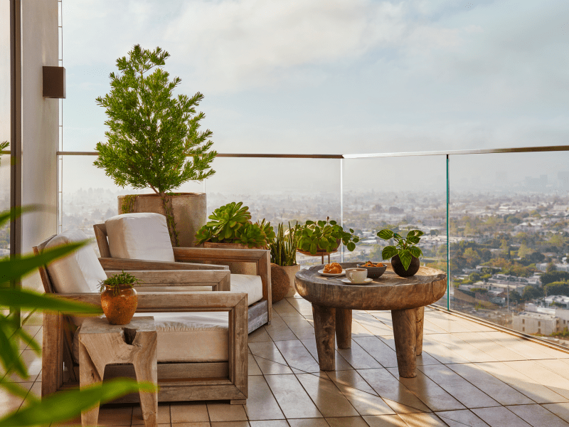 The Canyon Suite Balcony at 1 Hotel West Hollywood