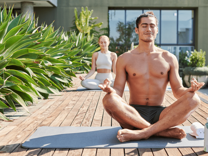 People doing yoga