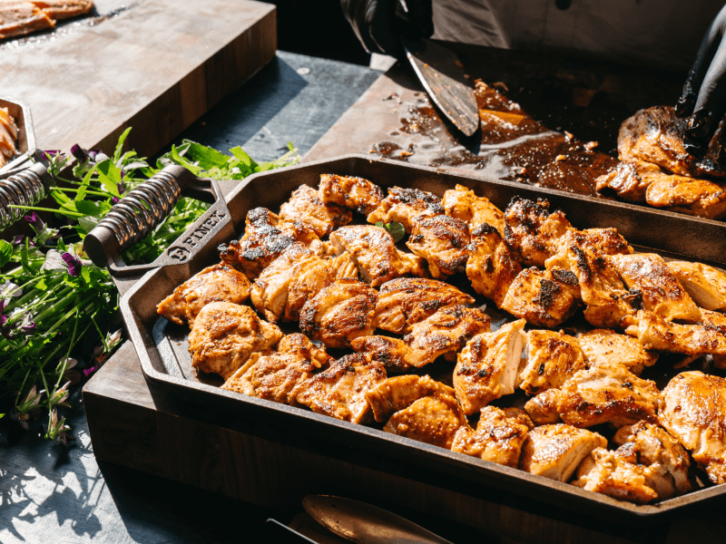 grilled chicken food station