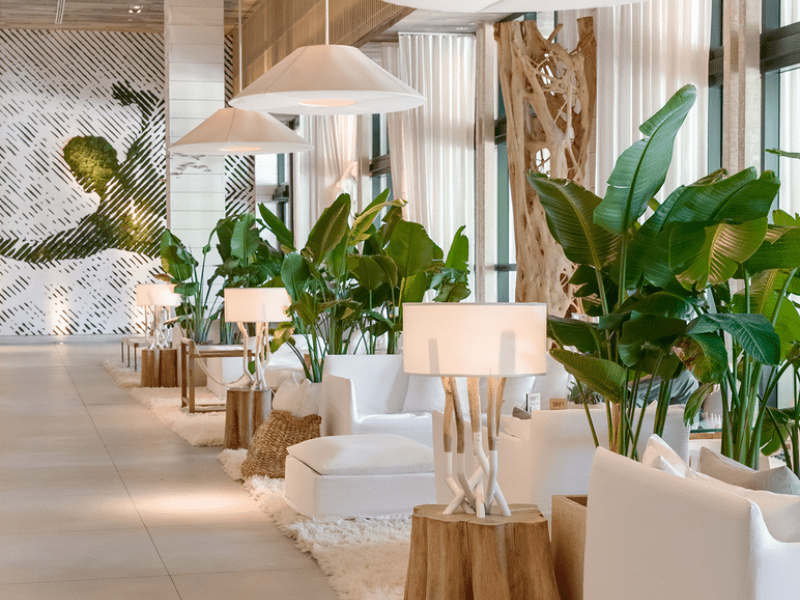 White lounge area