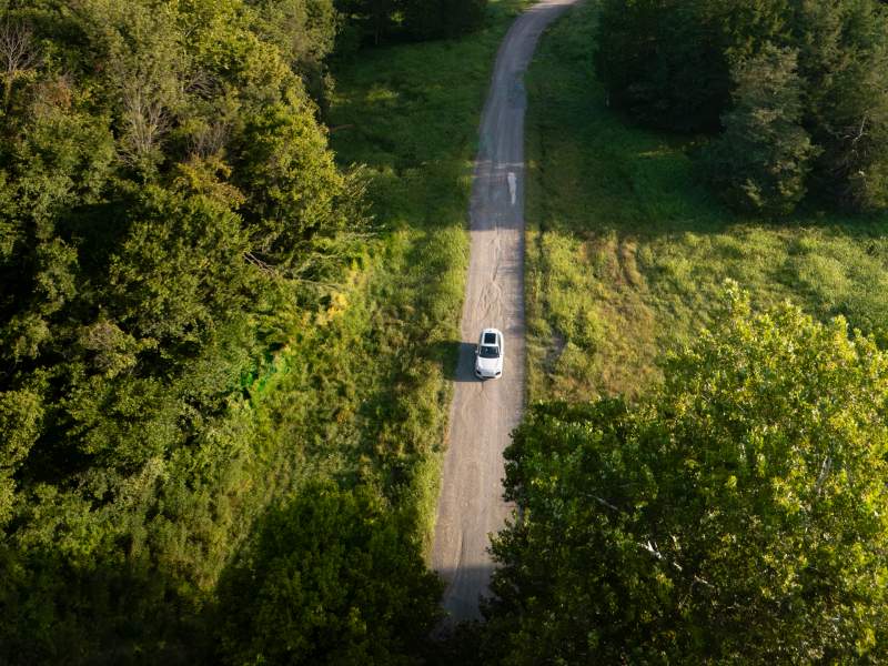 voiture roulant dans la nature