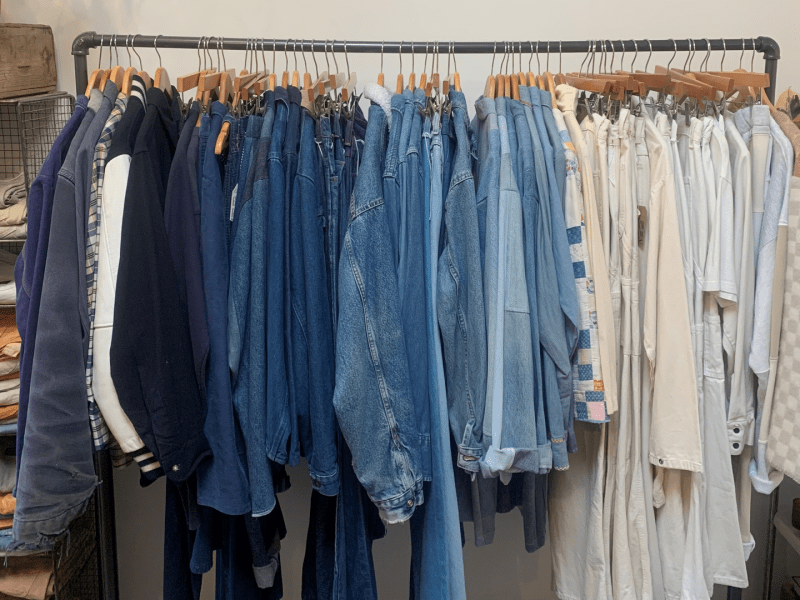 clothing on rack