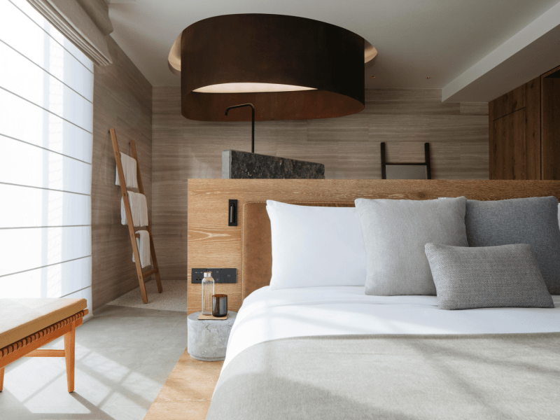 Bedroom suite with view of ocean pool