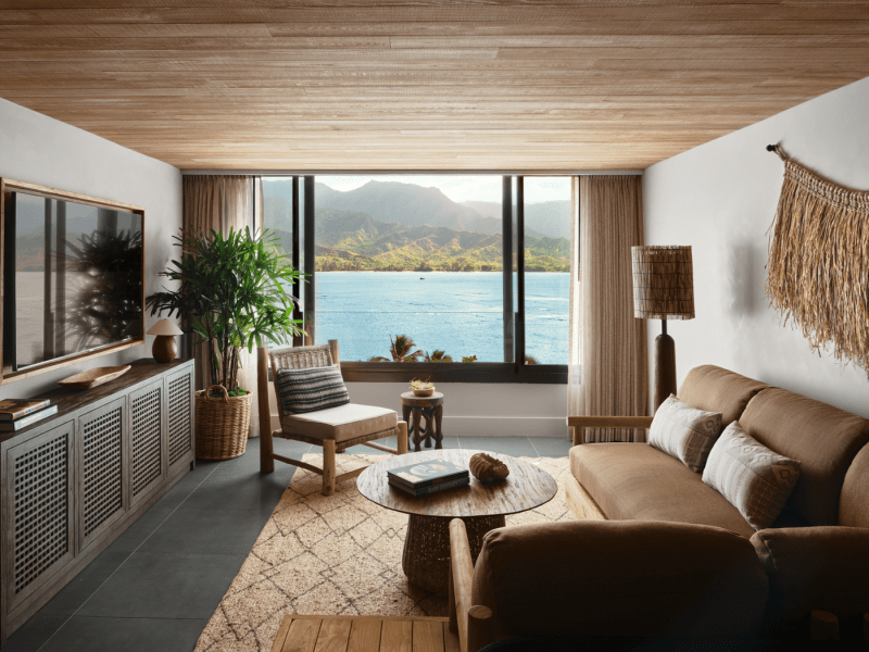 view of the ocean from within a guestroom