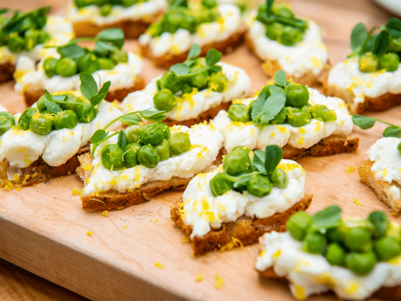 A board with toast toppers