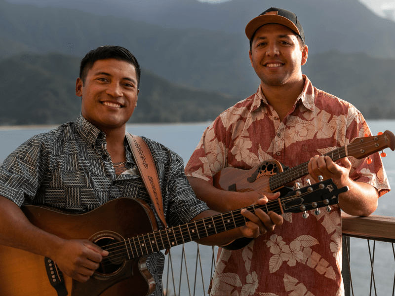Local Musicians Bronson Aiwohi and Keawe Parker