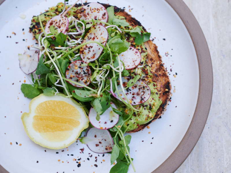 Slice of avocado toast