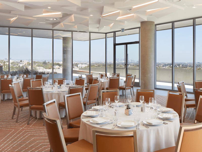 tables in a restaurant