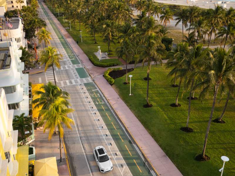 audi house car on ocean drive 