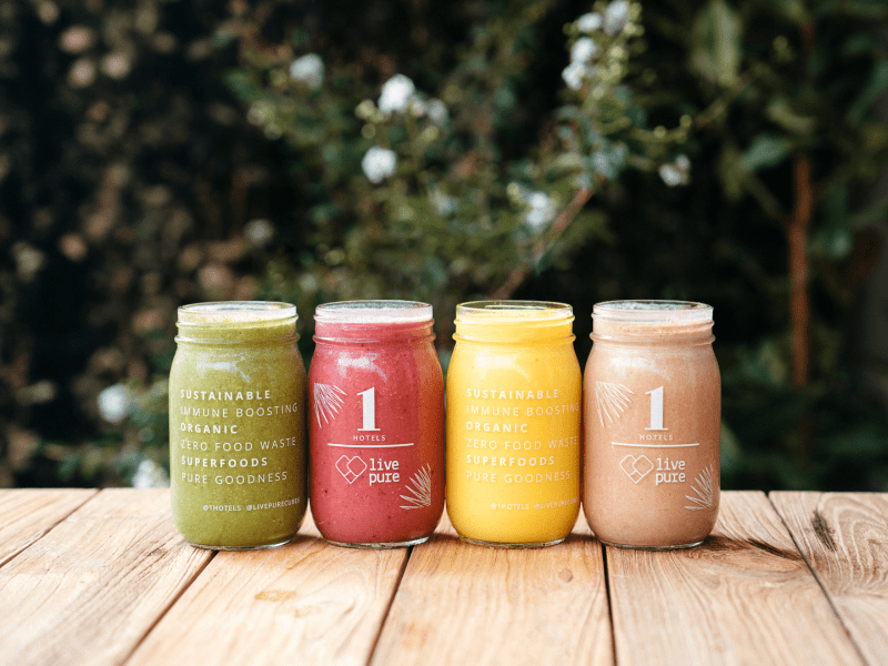 Smoothies lined up