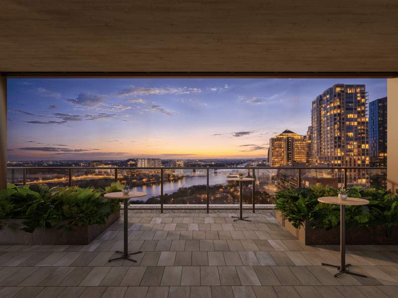 Vista do terraço à noite