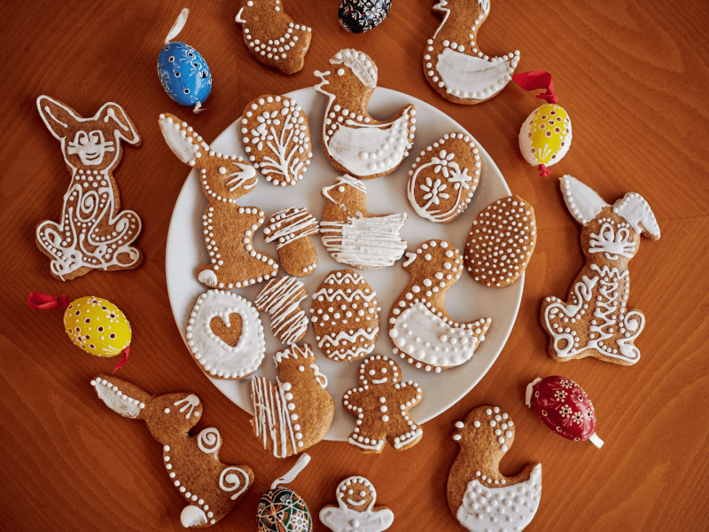 Easter themed gingerbread cookies