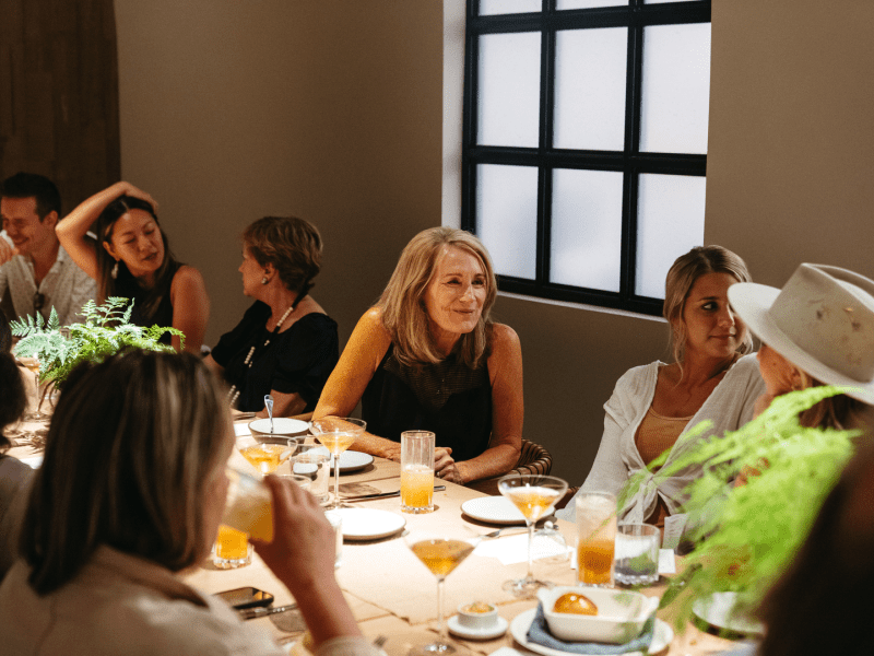 Group at dinner 