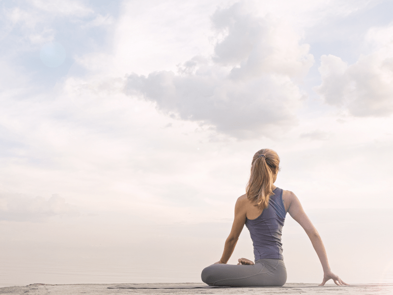 A woman doing yoga
