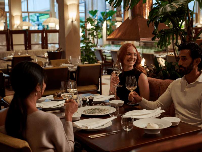 Elegant restaurant table with warm decor