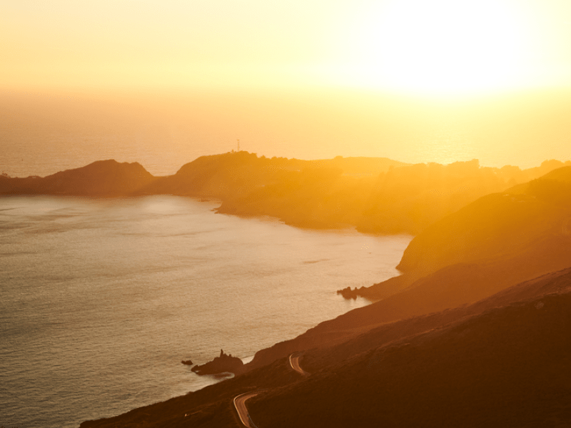 Coastline at sunset 