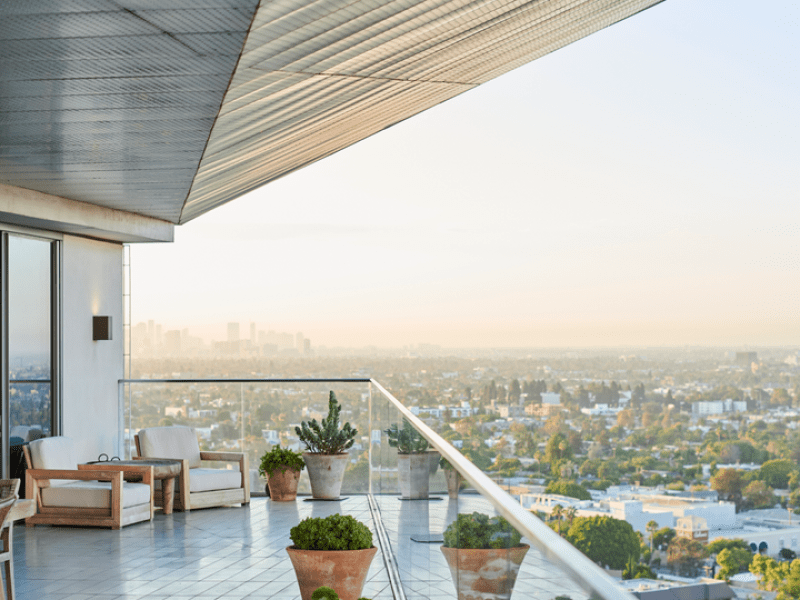 Balcony overlooking Los Angeles  