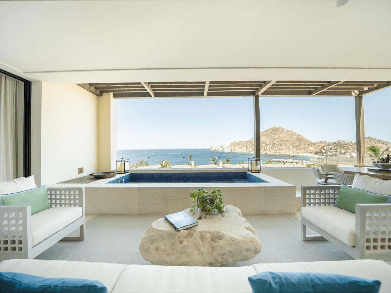 Living room area overlooking the ocean