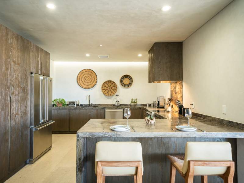 1 Homes Cabo 4베드룸 주방에서 바라본 바다 