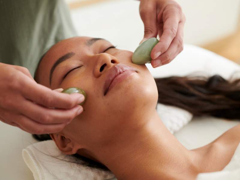 woman getting a facial