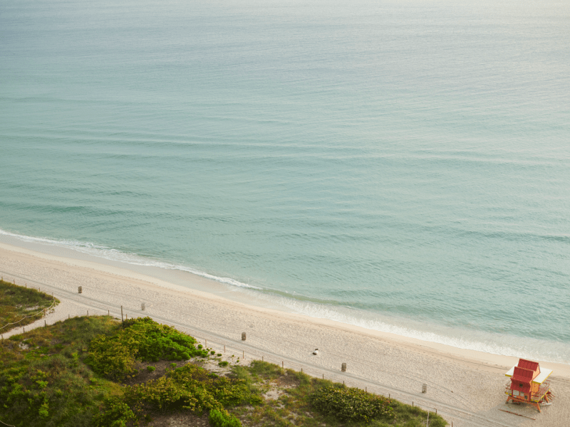 Birds eye view of a beach