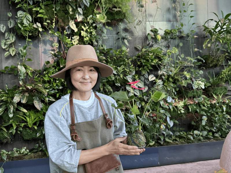 succulent pop up shop in lobby