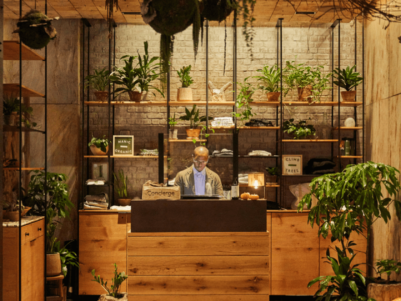 1 Hotel Central Park team member standing at the Goodthings shop counter