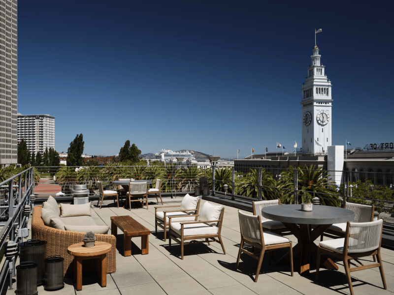 Outdoor patio lounge area