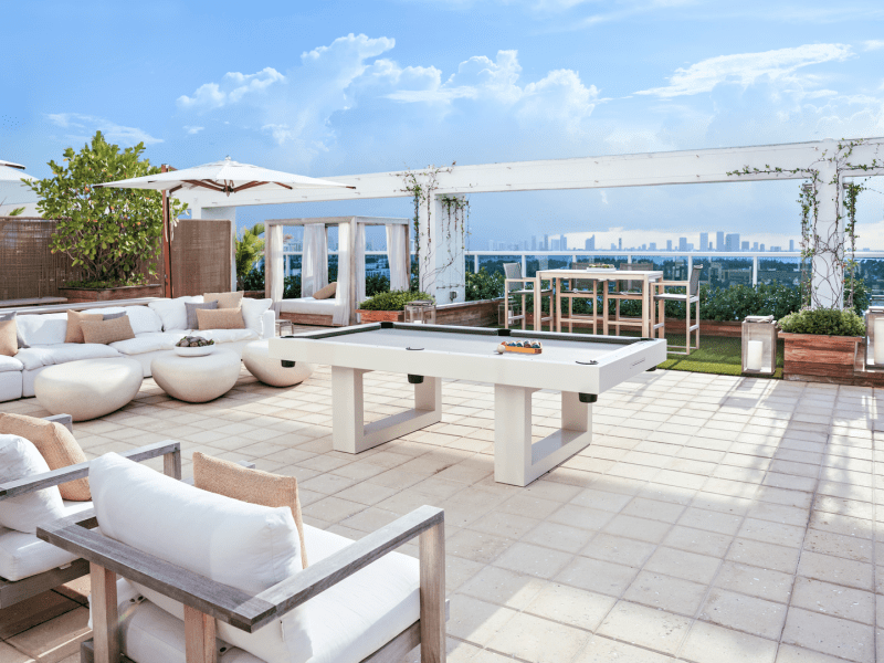 SkyPenthouse Terrace with a pool table