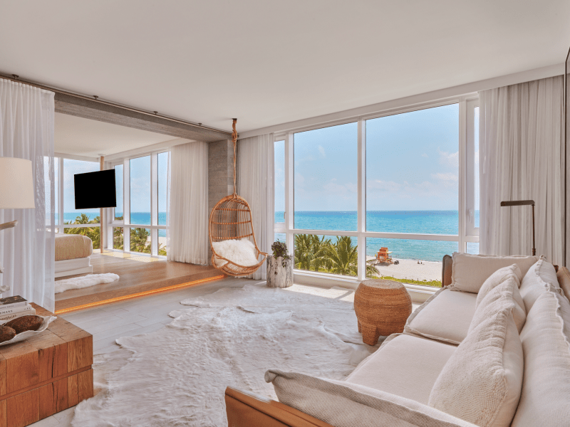 Hotel room with ocean view