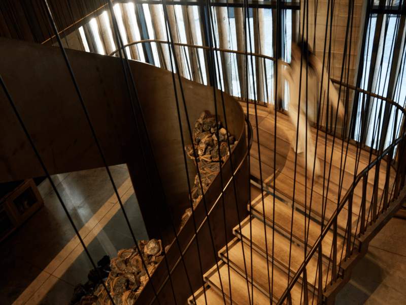 staircase in 1 hotel brooklyn bridge lobby