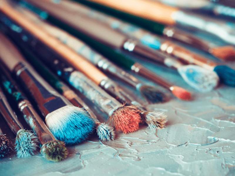 A row of paintbrushes