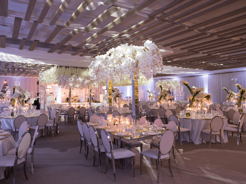 Decorated wedding venue  