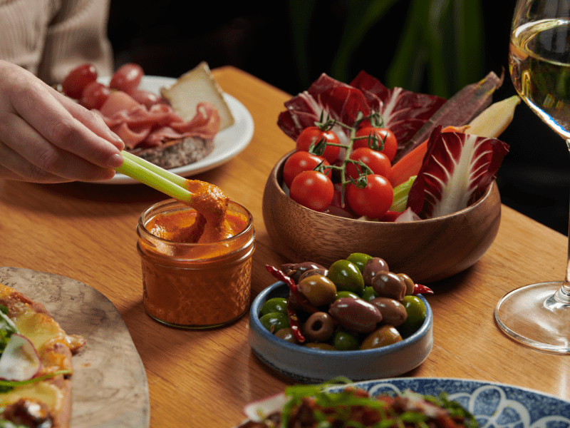 View of appetizers