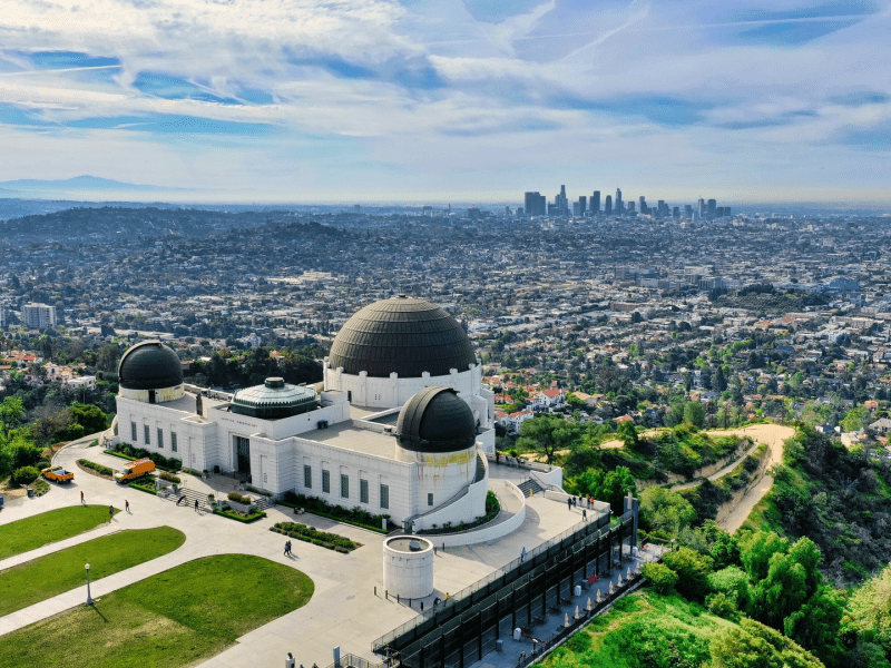 Birds eye view of the Griffith Observatory